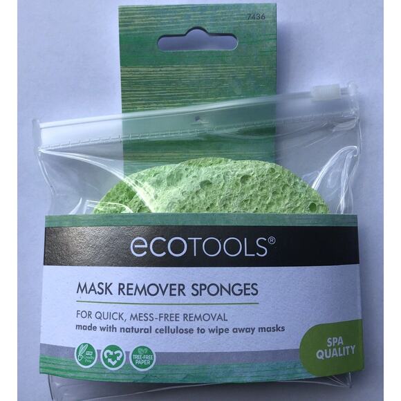 EcoTools Sponge Facial Mask Remover Sponges Green Natural Cellulose Vegan 3 Pack - Picture 2 of 12